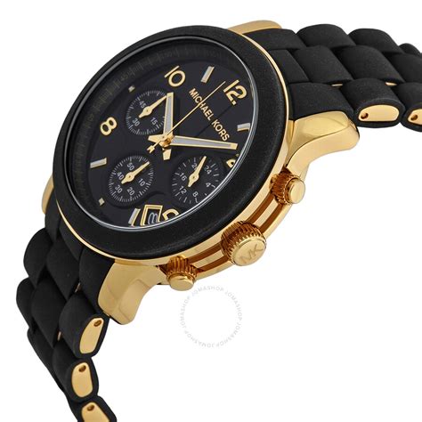 black michael kors big face watch|Michael Kors black watch women's.